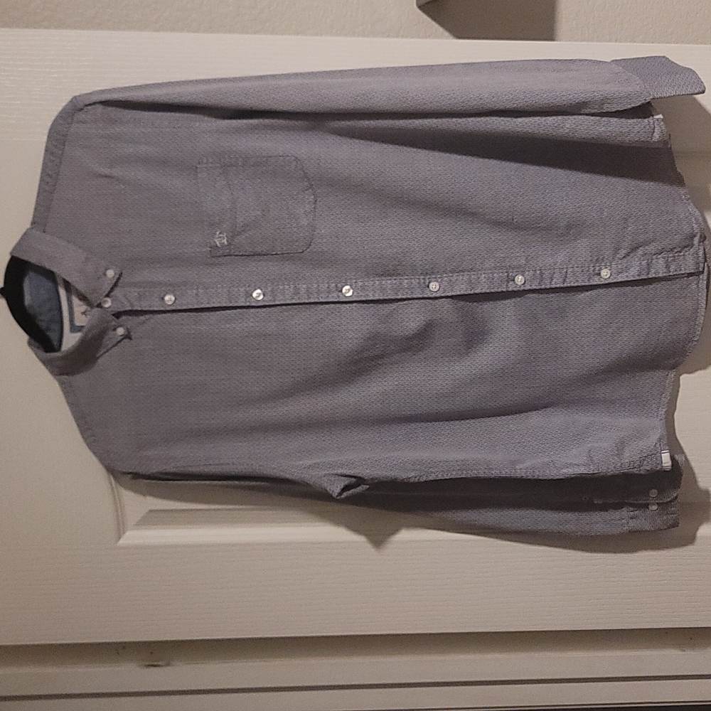 Men's Original Penguin large blue/white long sleeve button-down